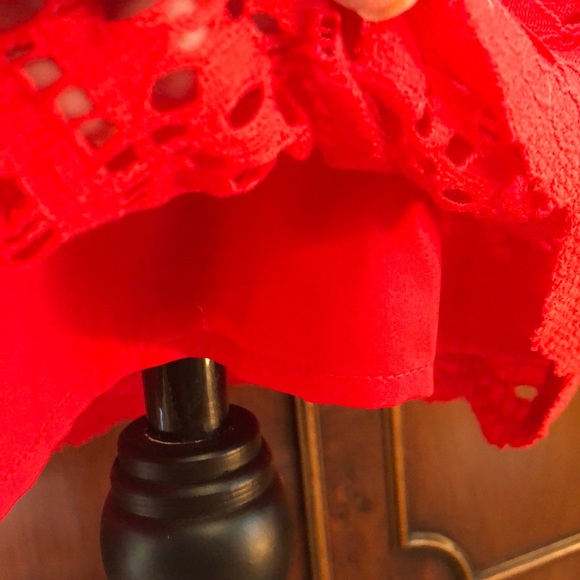 NWT Maggy London Red Lace Off the Shoulder Dress - Picture 7 of 8